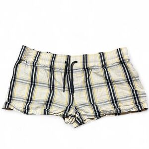 vintage y2k Madison Taylor yellow plaid shorts with drawstring waist- size m